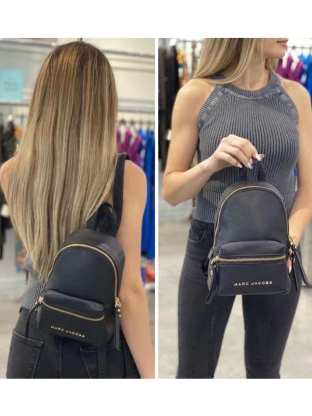 Marc Jacobs Leather Mini Backpack Bag New Black - Picture 15 of 15